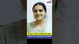 Toppers View  NISHA Grewal  AIR 51 UPSC CSE 2020  KSG INDIA [upl. by Nordine598]