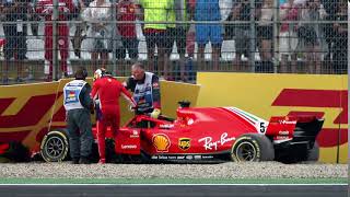 Sebastian Vettel team radio reaction after crash  F1 2018 Germany [upl. by Lymann]