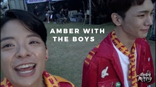 Amber interactions with male idols part 2 [upl. by Ahsienad]