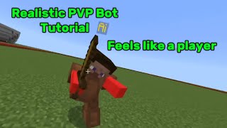 How to make a realistic PVP Bot  Minecraft Bedrock Command Tutorial [upl. by Runck]