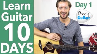 Guitar Lesson 1  Absolute Beginner Start Here Free 10 Day Starter Course [upl. by Yenahpets324]