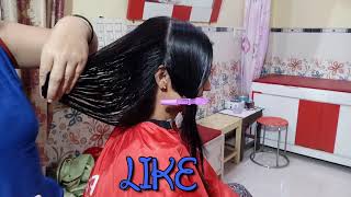 Step Cut For Medium Hairs  Step by Step  Cutting  Hairs  Gayatri Beauty Parlour [upl. by Nylirak]