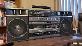 Amazing Performance  Superadio Tuner 1984 GE Model 35266B Boombox [upl. by Ubana284]