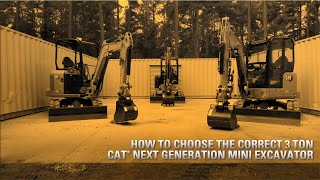 How to Select the Correct 3 Ton Cat® Next Generation Mini Excavator [upl. by Yorle]