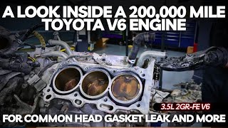 A Look Inside a 200000 Mile Toyota V6 Engine For a Common Head Gasket Leak [upl. by Gibe107]