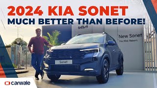 2024 Kia Sonet Facelift  New Features Variants Explained  Its a mini Seltos  CarWale [upl. by Dal21]