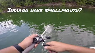 Catching Smallmouth Bass Fishing on Brookville Lake in Indiana GoPro [upl. by Nelly]