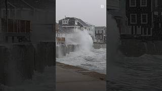 Winter storm causes massive waves and flooding in this Massachusetts town storm flood shorts [upl. by Black]