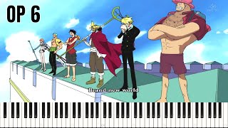 One Piece  Brand New World OP piano tutorial Sheets [upl. by Nnairahs]