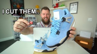 Air Jordan 4 UNC quotUniversity Bluequot Review amp On Feet [upl. by Aiek]