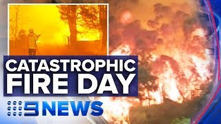 Terrifying bushfires ravage towns across NSW  Nine News Australia [upl. by Gainor478]