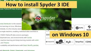 How to install Spyder IDE on Windows 10 [upl. by O'Driscoll214]