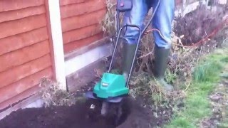 Using an Eletric Rotavator  Preparing soil in 5 minutes [upl. by Annaiv]