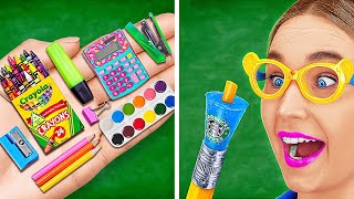 GENIUS SCHOOL SUPPLIES DIY THAT WILL SAVE YOUR LIFE 🚀🎒 Crafts Ideas for Kids amp Parents by 123 GO [upl. by Nosbig]