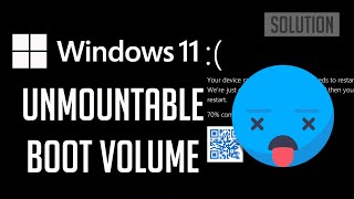 FIX UNMOUNTABLEBOOTVOLUME Blue Screen Error on Windows 1110 5 Solutions [upl. by Llenyr]