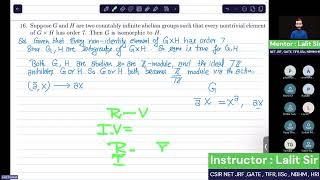 TIFR 2023 Part B Q16 Solution  Countably Infinite Abelian Group [upl. by Drahnreb]