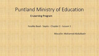 Fasalka 8aad  Saynis  Chapter 1  Lesson 1 [upl. by Ziom949]