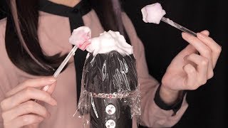 ASMR Shaving Cream on Mic Crinkles Brain Tingling 脳がゾクゾク😇 [upl. by Weldon]