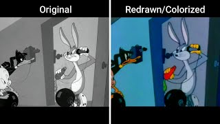 Porky Pigs Feat Original vs RedrawnColorized Comparison [upl. by Thirzi]