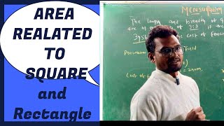 Mensuration class 7th area of square and rectangle  rural academy [upl. by Nodnil539]