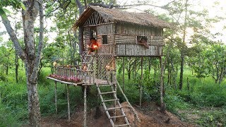 Build Most Wonder full Wooden Hut In Deep Jungle [upl. by Eiramyelhsa781]