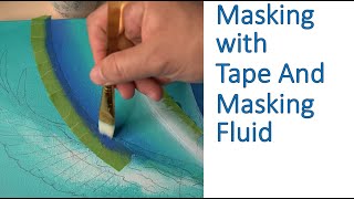 Masking on Canvas  Using Masking Tape and Masking Fluid [upl. by Blanding881]