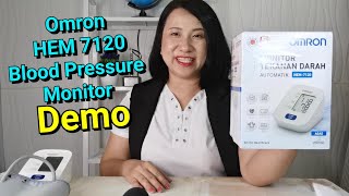 Omron Blood Pressure Monitor HEM 7120  How To Use [upl. by Chantalle]