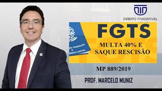 FGTS  MULTA DE 40 E O SAQUE RESCISÃO  PROF MARCELO MUNIZ [upl. by Fillian]