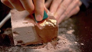 ASMR Excavation in a watersoaked block of plaster [upl. by Horacio]