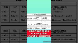 Half yearly exam program class 10  2024 sa1 exam timetableshortsfeed exam [upl. by Seth]