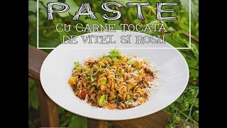 Reteta de paste cu carne tocata de vitel si rosii  Bucataria lui Radu [upl. by Neelrad]