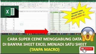 Cara Menggabungkan Banyak Sheet Menjadi Satu [upl. by Elliot]