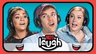 YouTubers React to Try to Watch This Without Laughing or Grinning 21 [upl. by Atibat636]