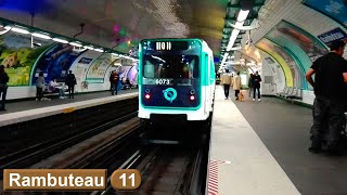 Rambuteau  Line 11  Paris métro  RATP MP59 [upl. by Raamal]