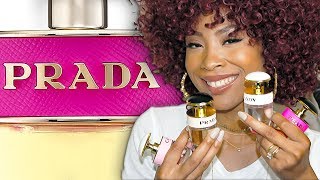 Prada Candy Gift Set Fragrance Collection Review Featuring Prada Candy Leau Florale Kiss  Gloss [upl. by Adnomal]