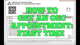 HOW TO GET AN OEC APPOINTMENT FIRST TIME [upl. by Arrekahs]