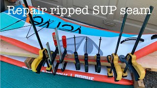 Repairing a Ripped Seam on an Inflatable SUP [upl. by Eenahpets49]