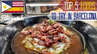 TOP 5 FOODS TO EAT IN BARCELONA  Food Guide [upl. by Thorbert]