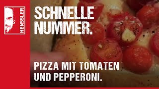 Schnelles PizzaRezept mit Tomaten Champignons und Peperoni von Steffen Henssler [upl. by Bald]