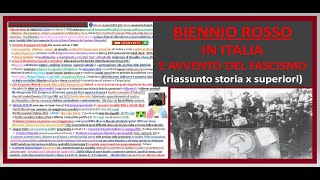 BIENNIO ROSSO IN ITALIA E AVVENTO DEL FASCISMO riassunto storia x superiori [upl. by Madge]