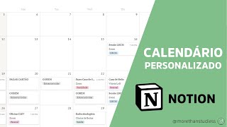 Como fazer um CALENDÁRIO PERSONALIZADO no NOTION [upl. by Dnomhcir332]