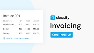 Invoicing  Clockify Features [upl. by Deering]