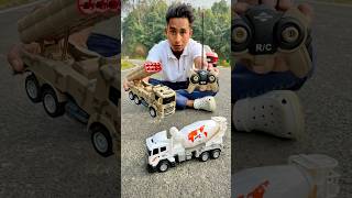 RC Military Missile Tank and Remote wala Mixer Truck Testing🔥 [upl. by Eslehc]