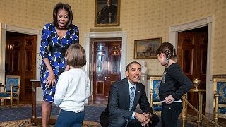 The President amp The First Lady Surprise Visitors on White House Tours [upl. by Atsahc]