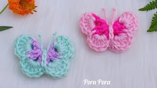 How to Crochet a 3D Butterfly I Step by Step Tutorial [upl. by Galasyn]