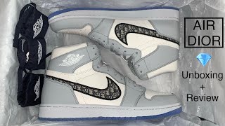 AIR DIOR  Jordan 1 Retro High Dior Detailed Review and Unboxing [upl. by Oirobil]