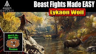 Assassins Creed Odyssey  How to Beat the Lykaon Wolf  Beast Fight made Easy [upl. by Gitt]