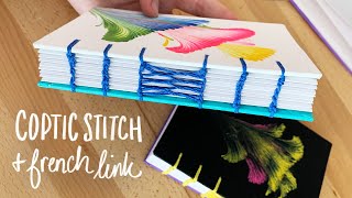 DIY Coptic Stitch amp French Link Bookbinding Tutorial  Sea Lemon [upl. by Syst694]