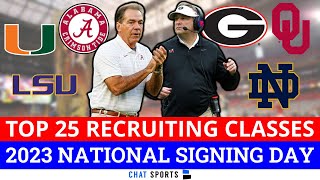 College Football Recruiting Top 25 Class Rankings Ahead Of 2023 National Signing Day [upl. by Sunshine944]