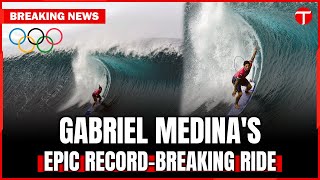 Gabriel Medina’s RecordBreaking Surf Ride  Stunning Photo of Olympic Triumph in Tahiti [upl. by Tansey827]